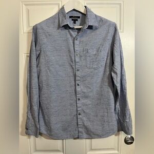 Marc Anthony Slim Fit Blue Textured Button Down Shirt Size M